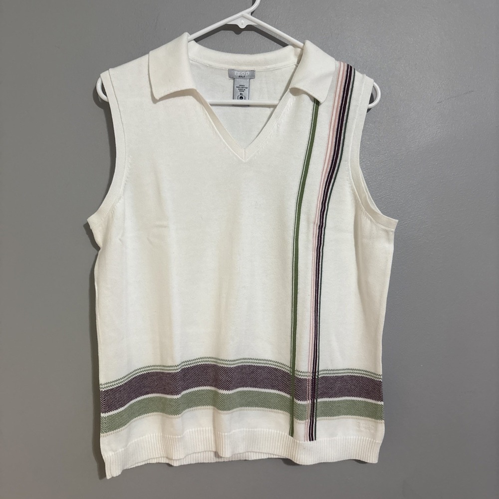 Izod Womens IZOD Tank Top Sweater Sport Golf Spring Summer XL Vintage